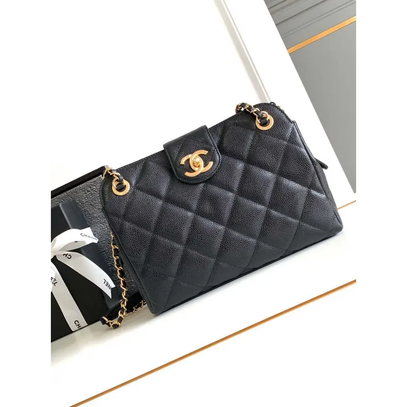 Chanel AS8890 24A MAXI Mini Shopping Bag Black Calfskin
