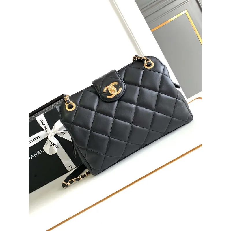 Chanel AS8890 Lambskin 24A MAX Mini  Shopping Bag Black