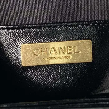 Chanel AS4109 Mini Flap bag With top handle Shiny Lambskin & Gold Tone Metal Black