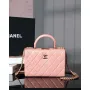 Chanel 25A Autumn and Winter New Vanity Box Lambskin Bag Pink