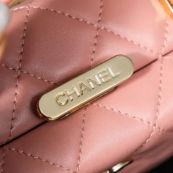 Chanel 25A Autumn and Winter New Vanity Box Lambskin Bag Pink