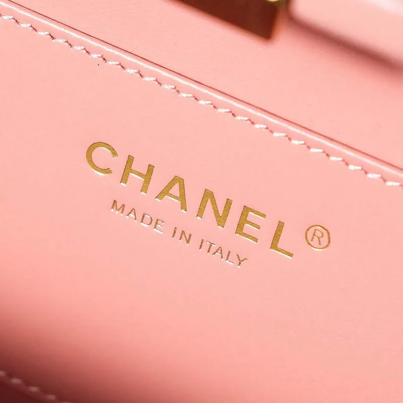 Chanel 25A Autumn and Winter New Vanity Box Lambskin Bag Pink