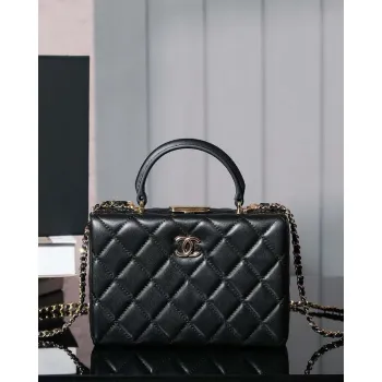 Chanel 25A Autumn and Winter New Vanity Box Lambskin Bag Black