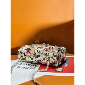 Chanel A69900 Mini Flap AS1116 Silver Tone Sequins and glass pearls