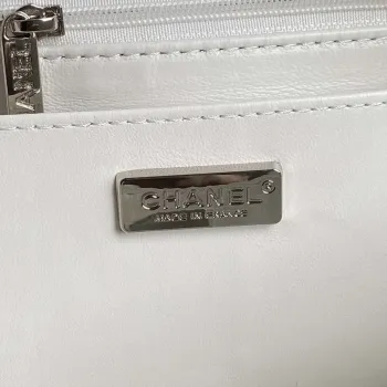 Chanel AS4561 Evening Bag Sequins & Silver Tone Metal White & Black