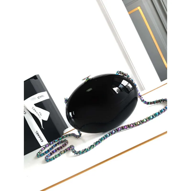 Chanel A88991 Evening Colorful tassel Chain Fringe CC Oval Minaudiere