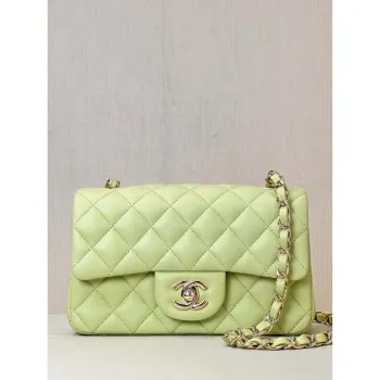 Chanel A69900 Mini Flap Bag Lambskin AS1116 Light Green