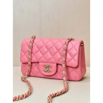 Chanel A69900 Mini Flap Bag Lambskin AS1116 Rose Red