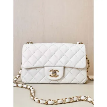 Chanel A69900 Mini Flap Bag Lambskin AS1116 White