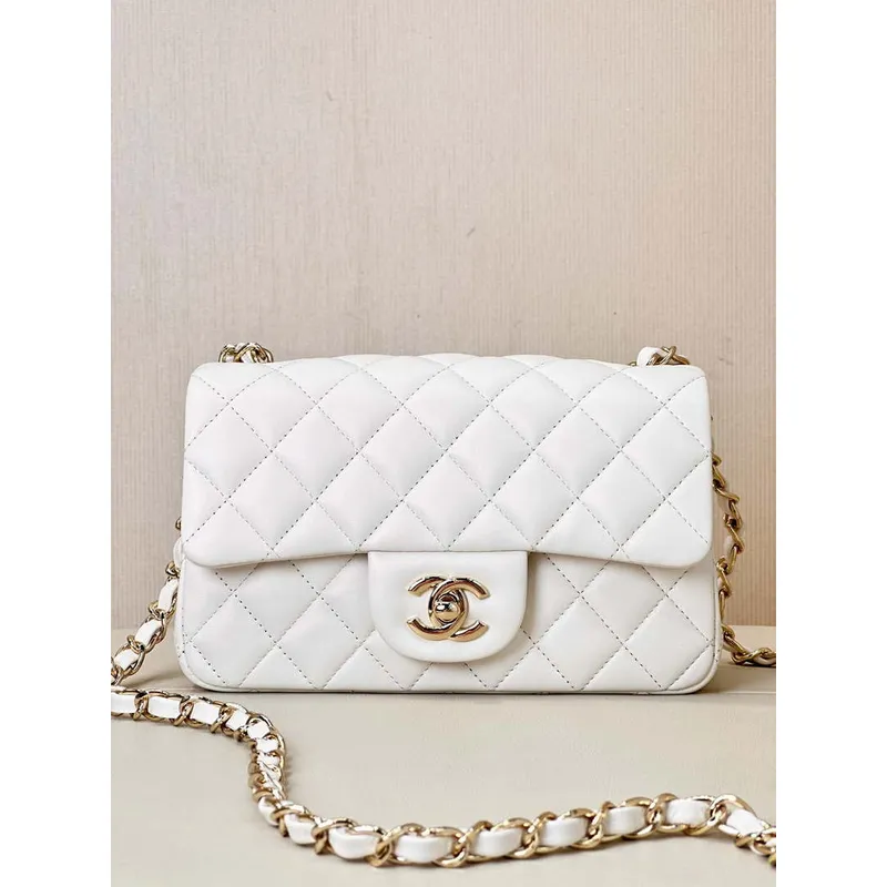 Chanel A69900 Mini Flap Bag Lambskin AS1116 White