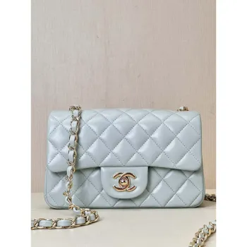 Chanel A69900 Mini Flap Bag Lambskin Light Blue AS1116