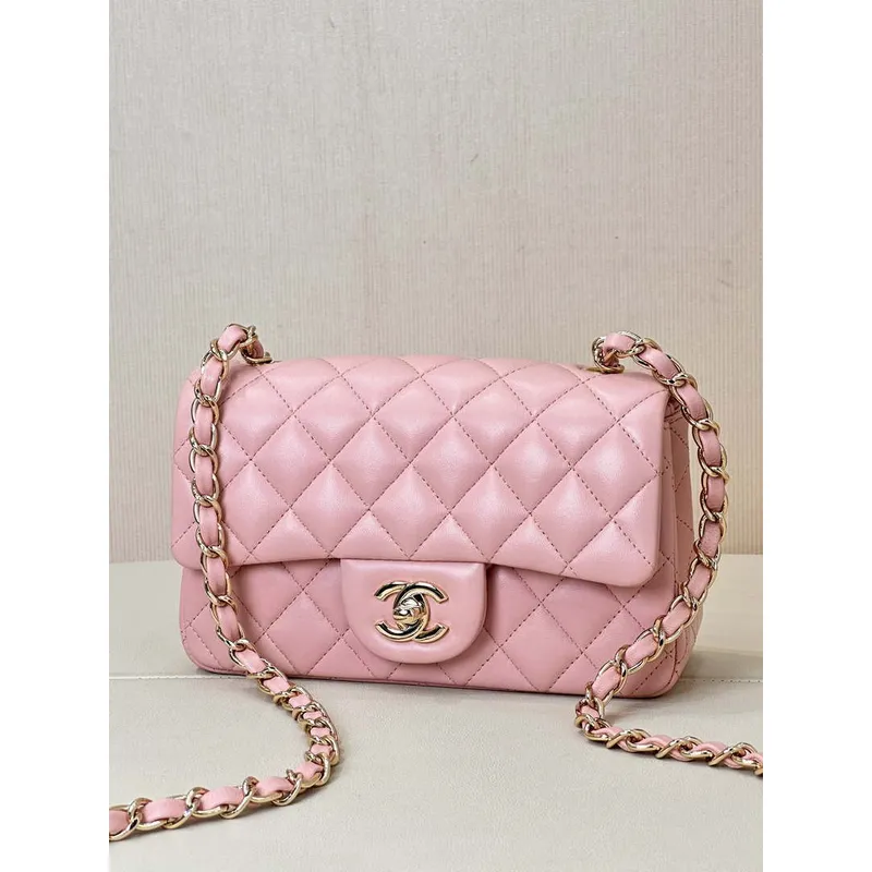 Chanel A69900 Mini Flap Bag Lambskin light Pink AS1116