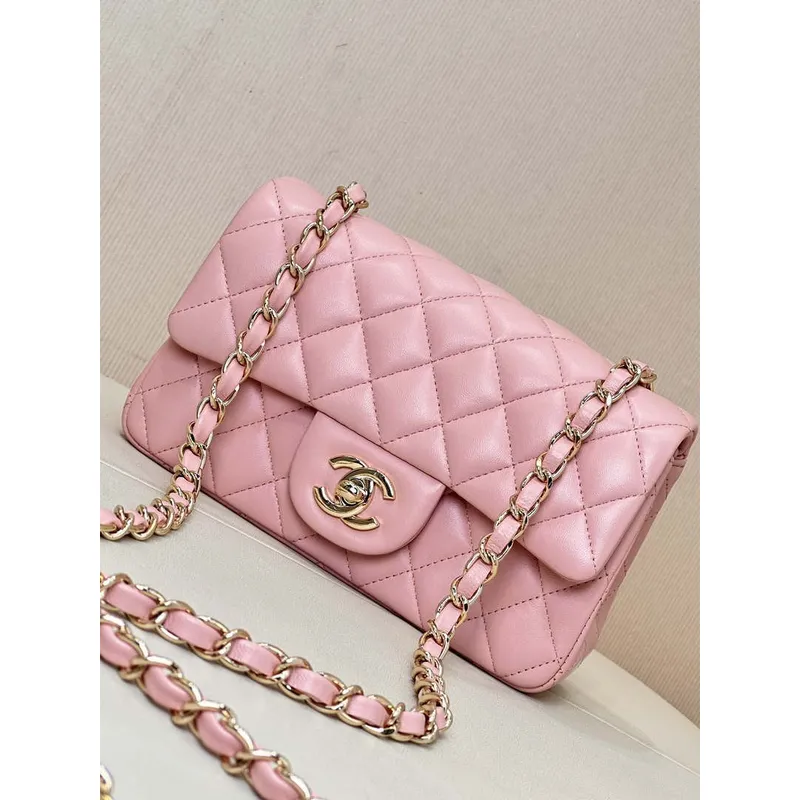 Chanel A69900 Mini Flap Bag Lambskin light Pink AS1116