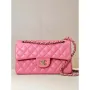 Chanel A01117 Flap Handbag Classic Bag 23cm Rose Red Lambskin