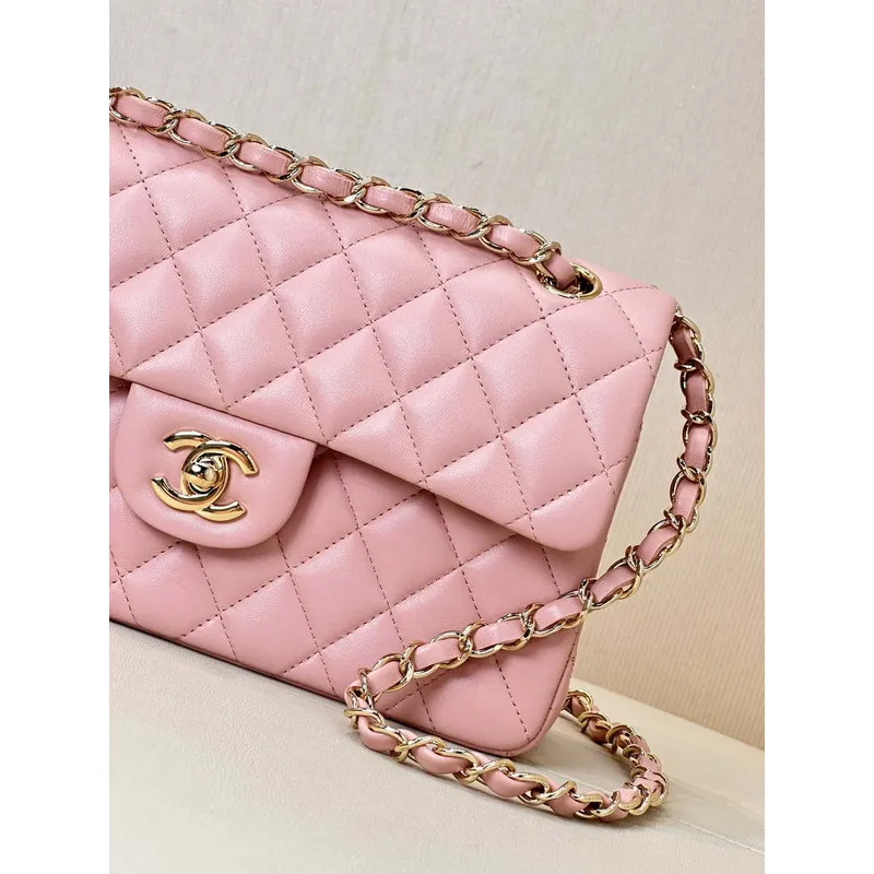 Chanel A01117 Flap Handbag Classic Bag 23cm Pink Lambskin