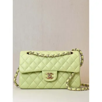 Chanel A01117 Flap Handbag Classic Bag 23cm Light Green Lambskin