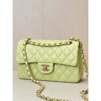 Chanel A01117 Flap Handbag Classic Bag 23cm Light Green Lambskin