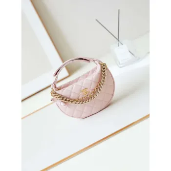 Chanel AP3943 Pouch Grained Shiny Calfskin & Gold Tone Metal Pink