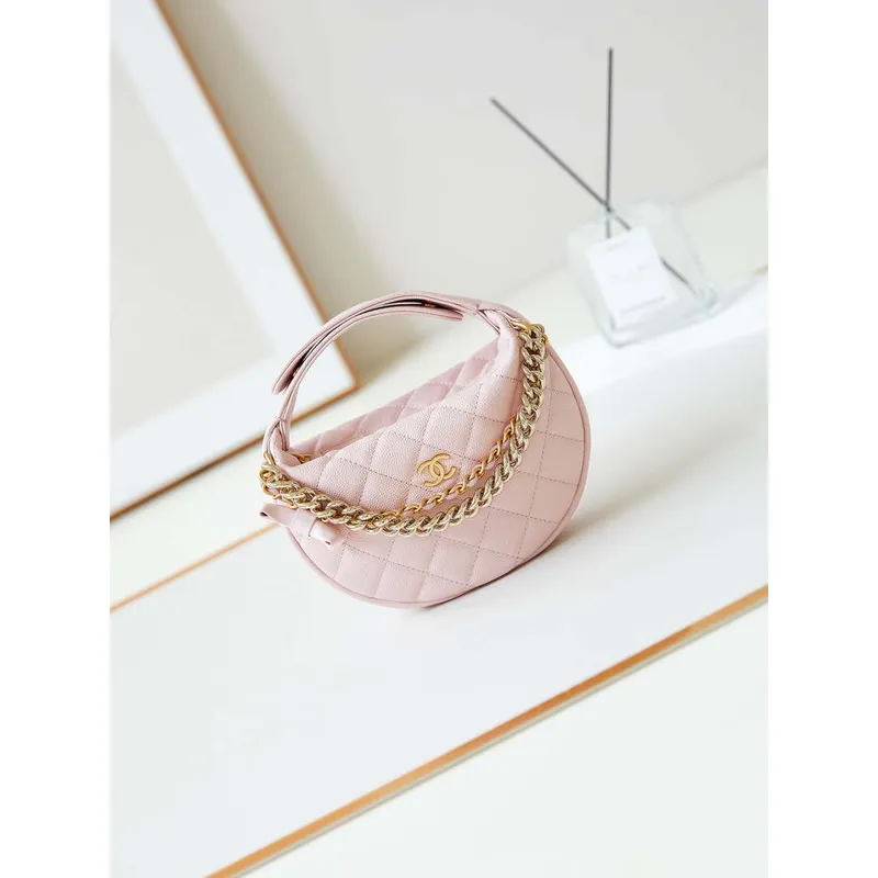 Chanel AP3943 Pouch Grained Shiny Calfskin & Gold Tone Metal Pink