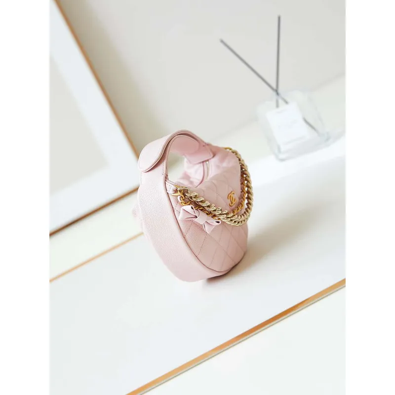 Chanel AP3943 Pouch Grained Shiny Calfskin & Gold Tone Metal Pink