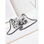 Chanel A69900 Mini Flap AS1116 White Fabric with Black Printed
