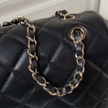 Chanel AS4661 Flap Bag CF Airport Calfskin & Gold Tone Metal Black