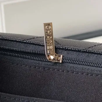 Chanel AS4661 Flap Bag CF Airport Calfskin & Gold Tone Metal Black