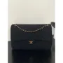 Chanel AS4661 Flap Bag CF Airport Velvet & Silver Tone Metal Black
