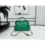 Chanel AS4959  Flap bag With top handle Shiny Lambskin & Gold Tone Metal Green