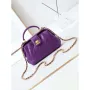 Chanel AS4958 Mini Flap bag With top handle Shiny Lambskin & Gold Tone Metal Purple