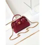 Chanel AS4958 Mini Flap bag With top handle Shiny Lambskin & Gold Tone Metal Red