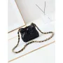 Chanel AP4028 Clutch with chain Lambskin Patent Crumpled Lambskin & Gold Tone Metal Black