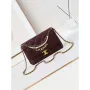 Chanel AS5011 Flap bag Shiny Lambskin Imitation Pearls & Gold Tone Metal Wine Red