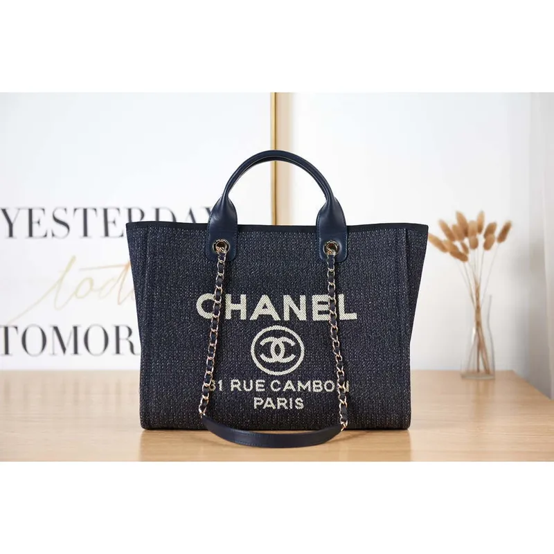 Chanel AS3257 Small Shopping Bag Mixed Fibers Calfskin & Gold Tone Metal CC8010