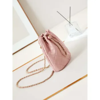 Chanel AS4810 Backpack Shiny Lambskin & Gold Tone Metal Pink