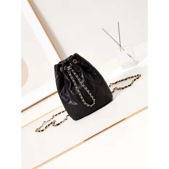 Chanel AS4810 Shiny Lambskin Backpack — Compact Luxury in Black & Gold