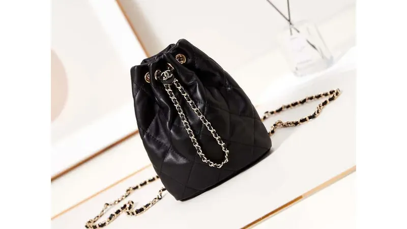 Chanel AS4810 Shiny Lambskin Backpack — Compact Luxury in Black & Gold