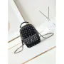 Chanel Ap3753 CLASSIC MINI Backpack Tweed & Gold Tone Metal Black white