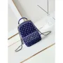Chanel Ap3753 CLASSIC MINI Backpack Tweed & Gold Tone Metal Blue white