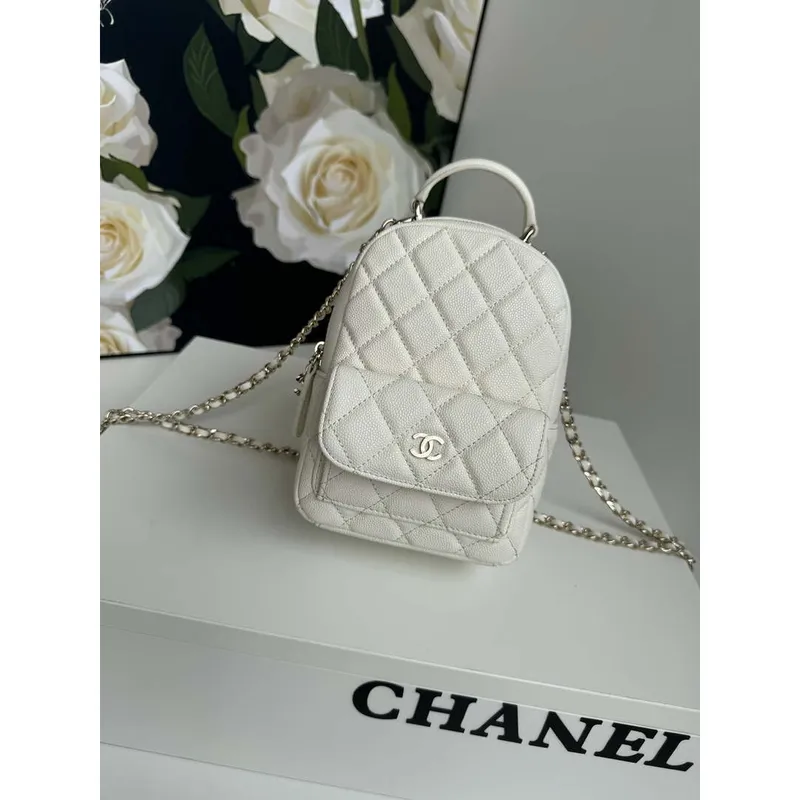 Chanel Ap3753 CLASSIC MINI Backpack Calfskin White