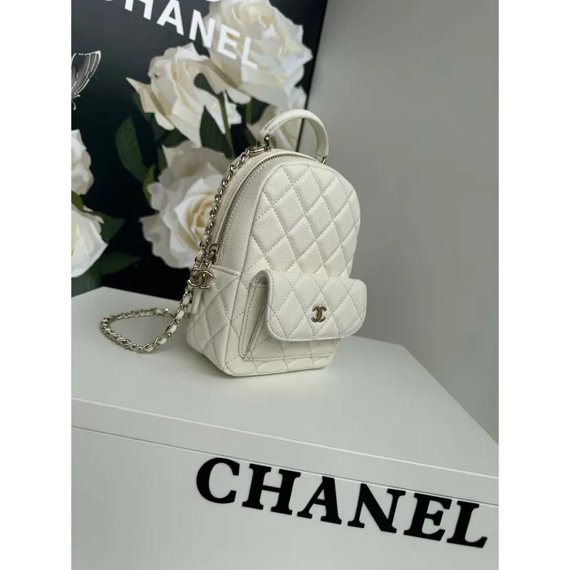 Chanel Ap3753 CLASSIC MINI Backpack Calfskin White