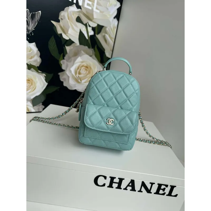 Chanel Ap3753 CLASSIC MINI Backpack Calfskin Lake Blue