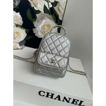 Chanel Ap3753 CLASSIC MINI Backpack Calfskin Silver
