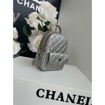 Chanel Ap3753 CLASSIC MINI Backpack Calfskin Silver