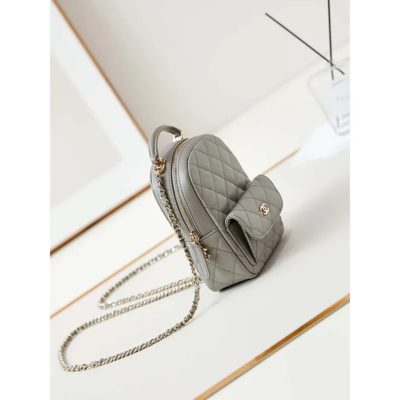 Chanel Ap3753 CLASSIC MINI Backpack Calfskin Grey