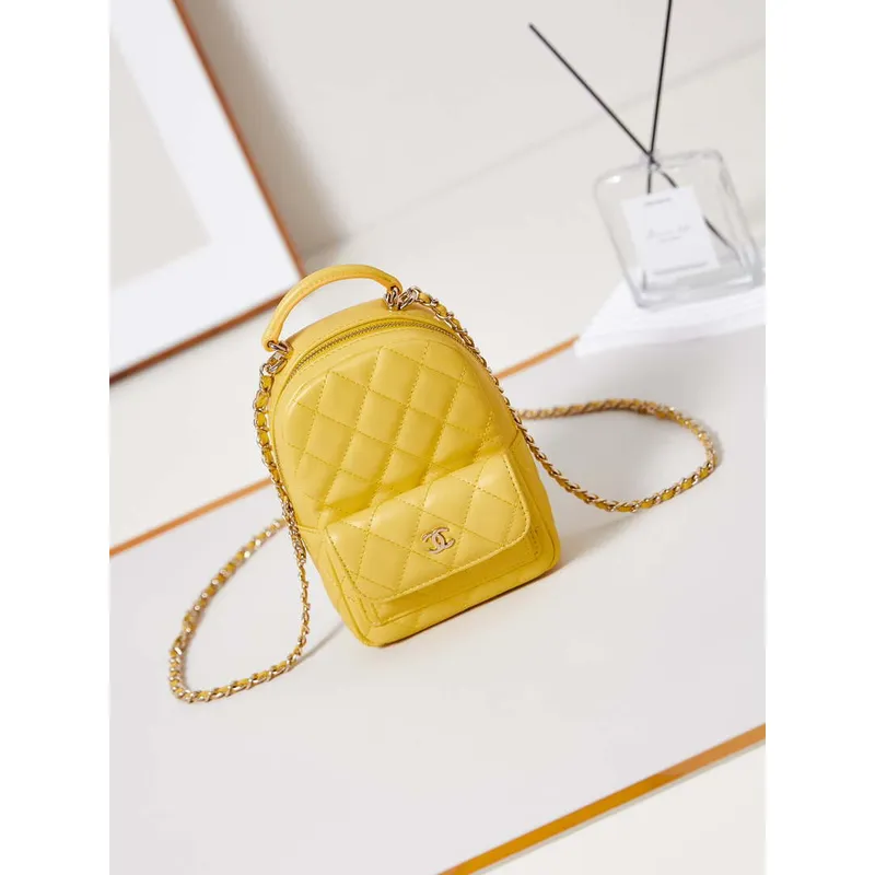 Chanel Ap3753 CLASSIC MINI Backpack Lambskin Yellow