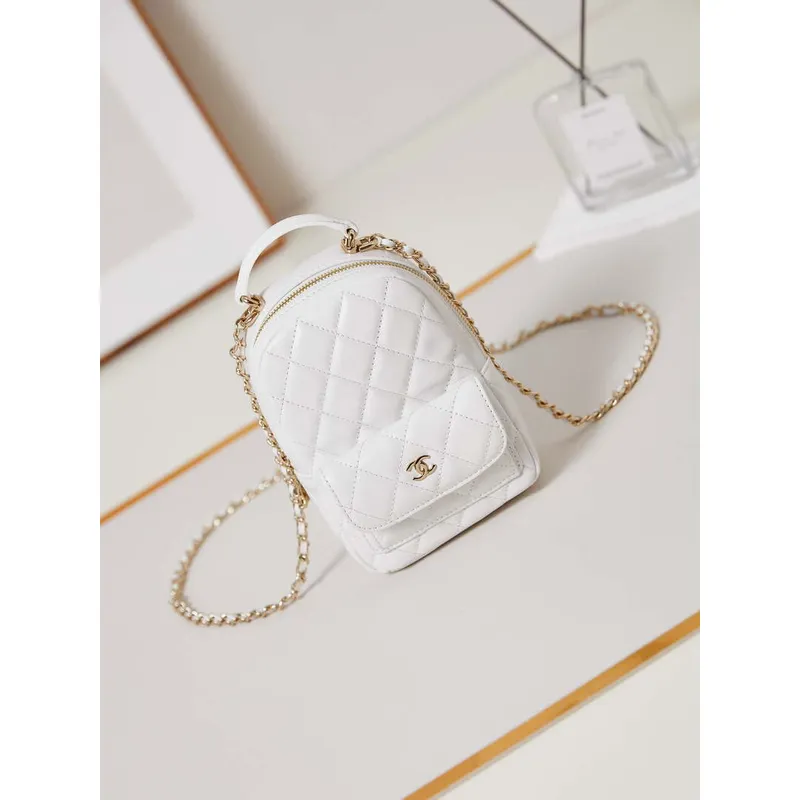 Chanel Ap3753 CLASSIC MINI Backpack Lambskin White