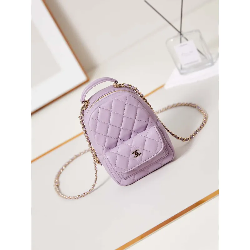 Chanel Ap3753 CLASSIC MINI Backpack Lambskin Lilac