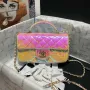 Chanel AS2431 Mini flap Fantasy Mirror Calfskin & Gold Tone Metal Pink