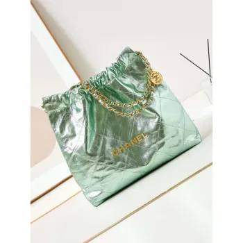 Chanel 22 HandBag Fantasy color Calfskin & Gold Tone Metal AS3261 Green